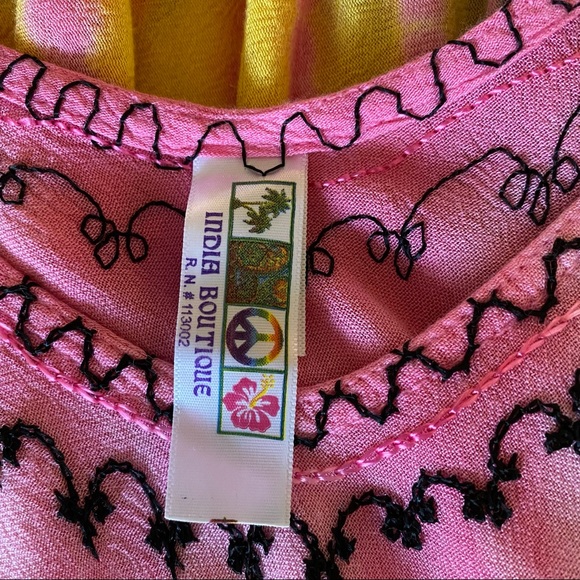 India Boutique Rayon Embroidered Casual Summer Dress, Size M & L - Picture 4 of 6